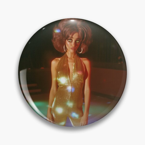 Item preview, Beautiful stylised portrait of a 70's Disco queen dancer girl pinup girl posing designed and sold by Vintage Designs +.