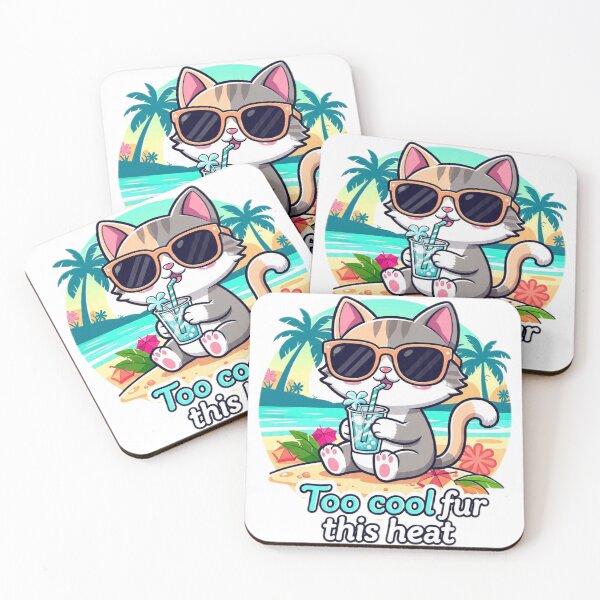 Item preview, Too Cool Fur This Heat Beach Cat designed and sold by Moody Vibes Studio.