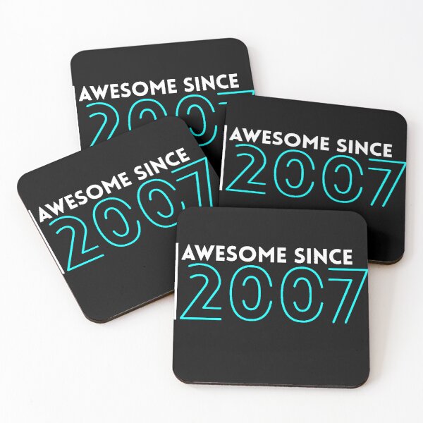 Item preview, Awesome Since 2007 birthday gift idea, born in 2007 original design, limited edition retro birthday gift designed and sold by AstronautMerch.