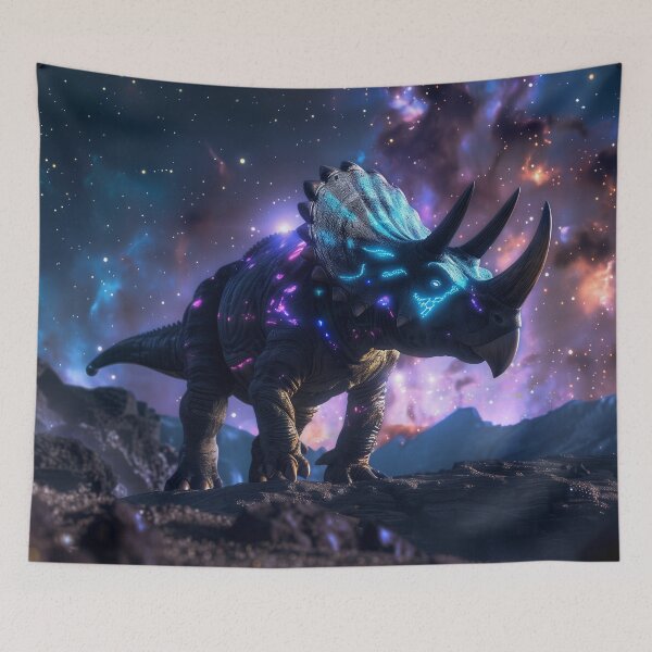 Item preview, Cosmic Triceratops Nebula Art designed and sold by QuantumDrift.