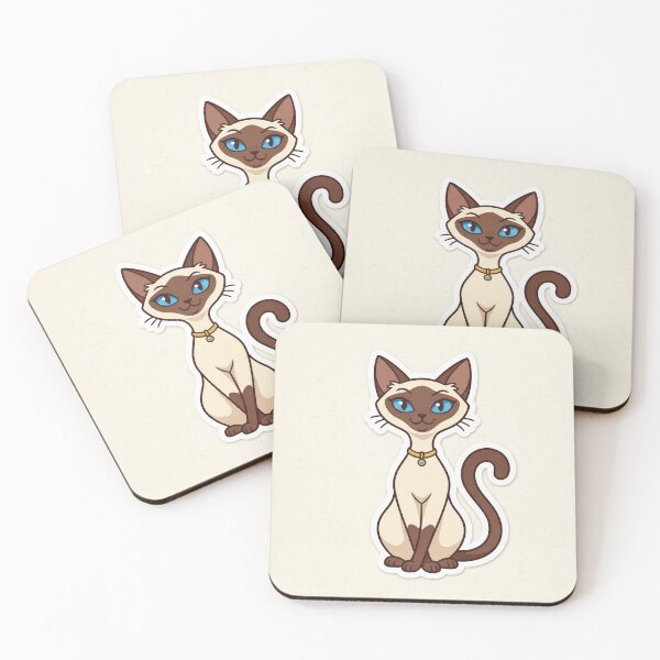 Item preview, Cute Siamese Cat Cartoon Sticker – Blue Eyed Elegant Kitty Illustration for Cat Lovers designed and sold by Furfolkz.