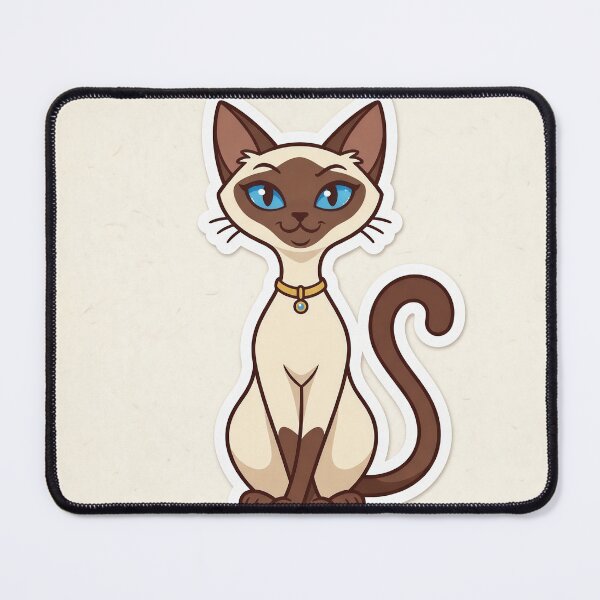 Item preview, Cute Siamese Cat Cartoon Sticker – Blue Eyed Elegant Kitty Illustration for Cat Lovers designed and sold by Furfolkz.