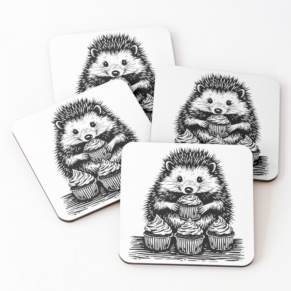 Item preview, Hedgehog Baking Cupcakes designed and sold by YV Designs & Stuff.