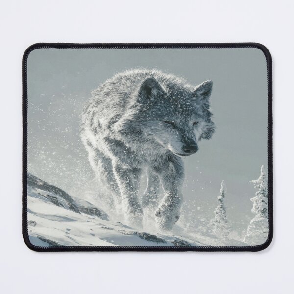 Item preview, Majestic Wolf Winter Snow Wilderness Wildlife designed and sold by NicolasGlowArt.