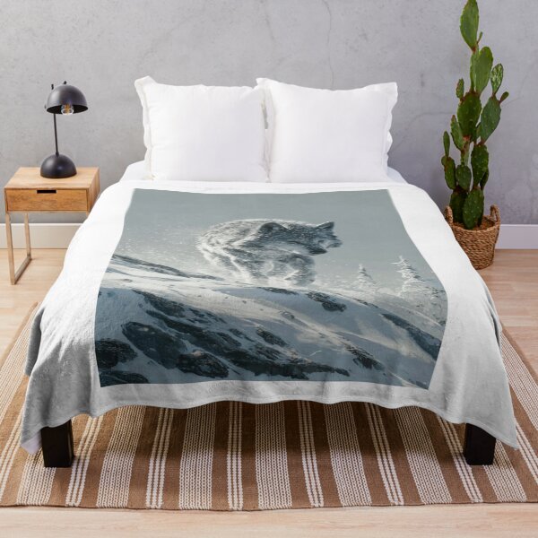 Item preview, Majestic Wolf Winter Snow Wilderness Wildlife designed and sold by NicolasGlowArt.