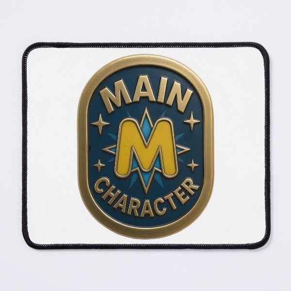 Item preview, Main Character Badge Sticker 2 Gold Oval M Pin Design | Main Character Energy designed and sold by octozap.