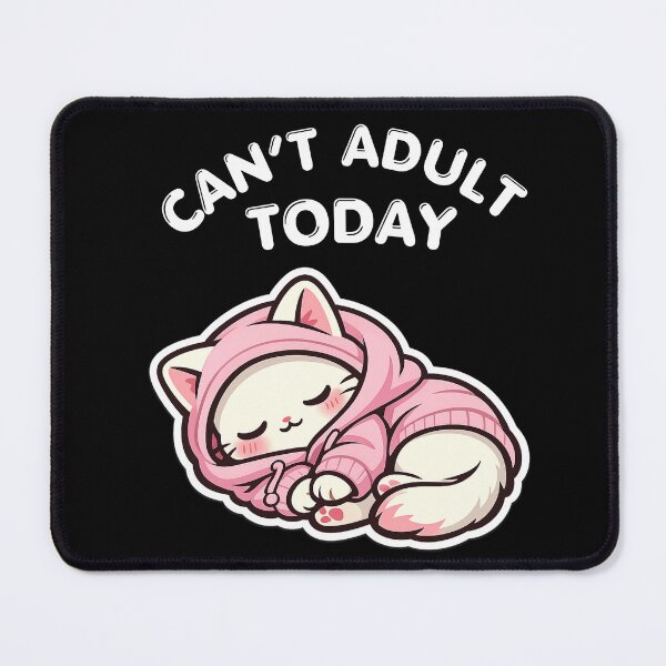 Item preview, Can’t Adult Today Lazy Kitty Aesthetic – Funny Introvert Mood, Antisocial Cozy Kitty Meme, Tired Hoodie Kitty Vibe designed and sold by Ladys-Gents.