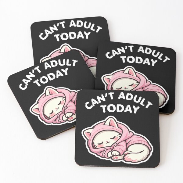 Item preview, Can’t Adult Today Lazy Kitty Aesthetic – Funny Introvert Mood, Antisocial Cozy Kitty Meme, Tired Hoodie Kitty Vibe designed and sold by Ladys-Gents.
