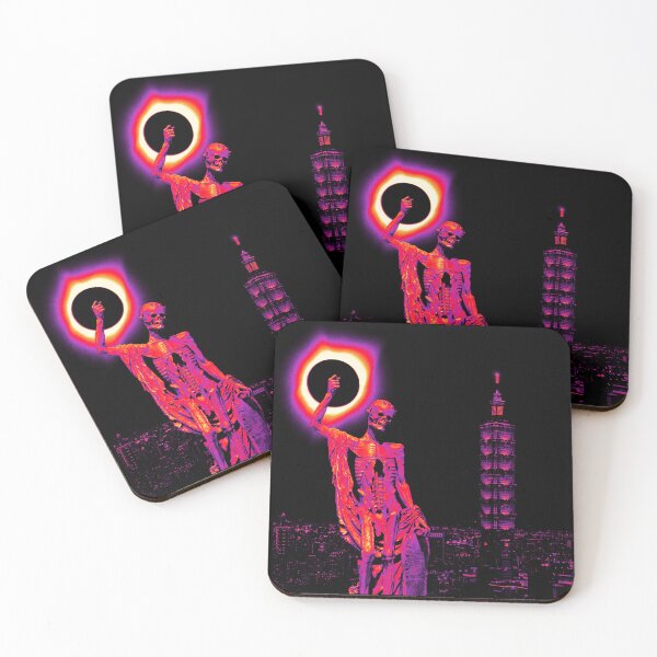 Item preview, Digital Collage - Skeleton Under Neon Eclipse designed and sold by R-A Designs.
