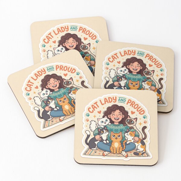 Item preview, Cat Lady and Proud – Cute Cat Mom Illustration with Adorable Kittens designed and sold by Furfolkz.