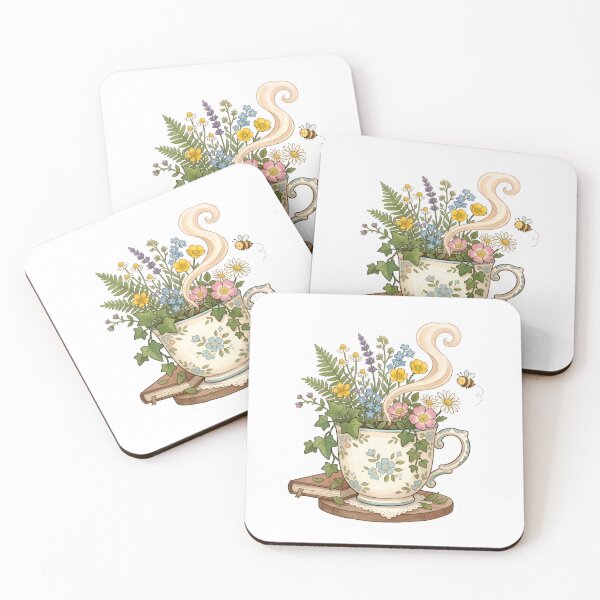 Item preview, Floral brew coffee cup, cute cottagecore aesthetic sticker  designed and sold by AlanyaArtX.