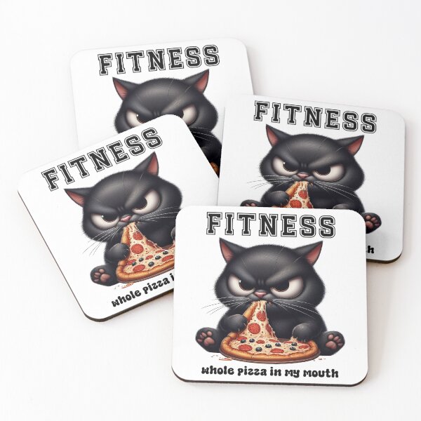 Item preview, Grouchy Black Cat Pizza Meme designed and sold by MoodCatClubCo.