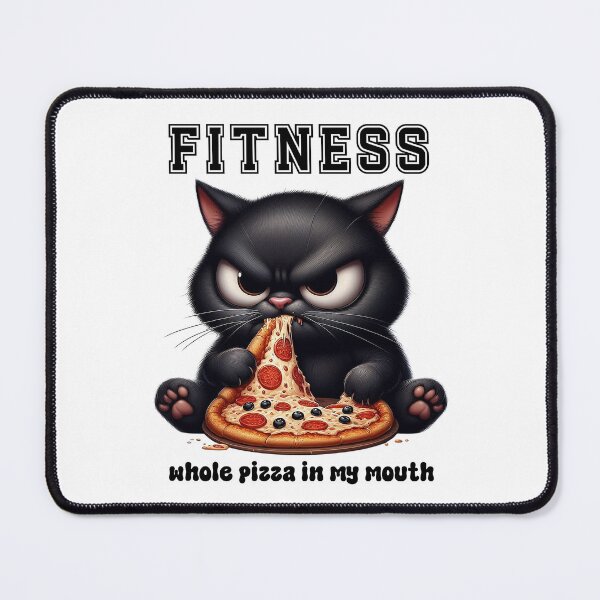 Item preview, Grouchy Black Cat Pizza Meme designed and sold by MoodCatClubCo.