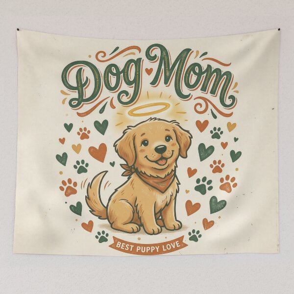 Item preview, Dog Mom – Best Puppy Love Cute Golden Retriever Illustration for Dog Lovers designed and sold by Furfolkz.