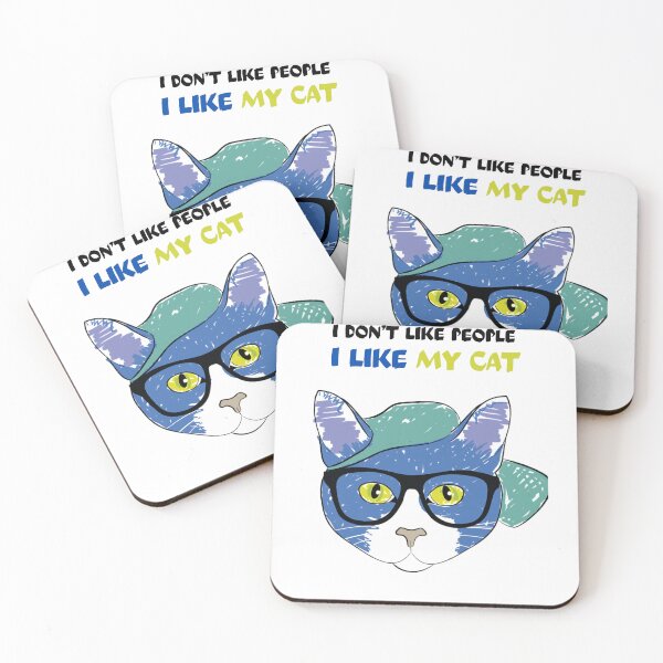 Item preview, Funny Introvert Hipster Cat With Glasses designed and sold by Quotable Gear.