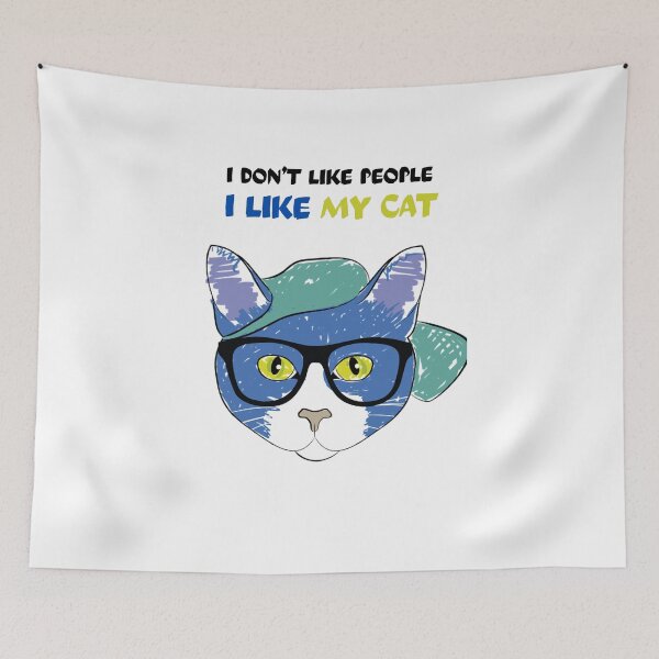 Item preview, Funny Introvert Hipster Cat With Glasses designed and sold by Quotable Gear.