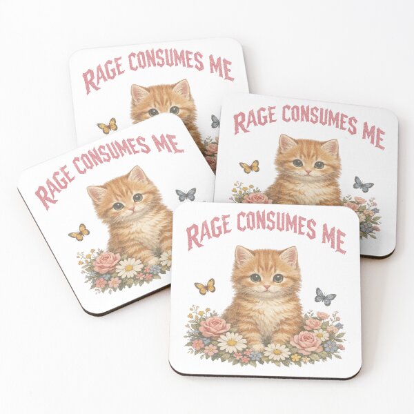 Item preview, Cute Vintage Kitten Rage Consumes Me Funny Floral Cat Meme designed and sold by will freed18.