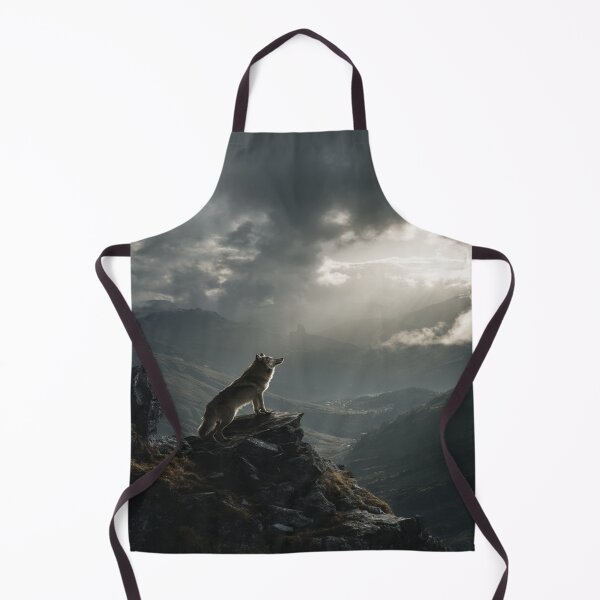 Item preview, Majestic Wolf on Mountain Cliff Wilderness Scene designed and sold by NicolasGlowArt.