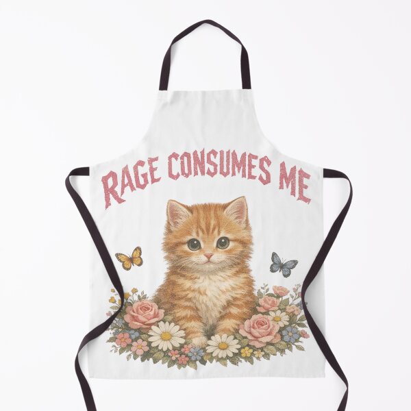 Item preview, Cute Vintage Kitten Rage Consumes Me Funny Floral Cat Meme designed and sold by will freed18.