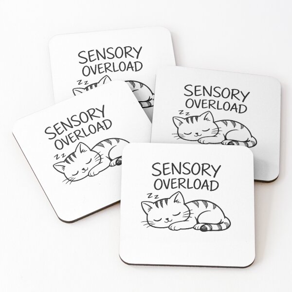 Item preview, Sensory Overload Cat Shirt – Cute Sleeping Cat Line Art – Introvert Anxiety Humor Sticker, Neurodivergent Meme Gift designed and sold by DiamondSkyShirt.