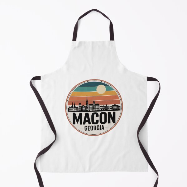 Item preview, Macon Georgia: Retro Blue Orange Brown Sunset Skyline Badge designed and sold by CircinusStore.
