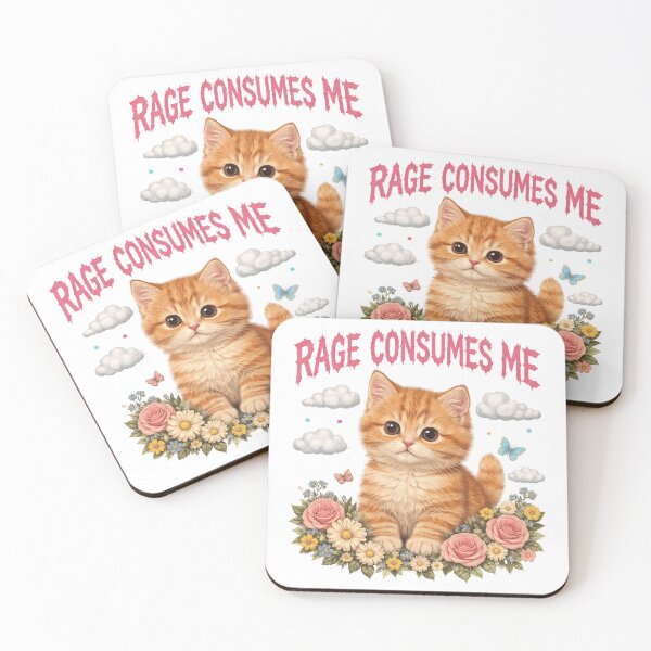Item preview, Vintage Kitten Rage Consumes Me Funny Cute Cat Meme Floral designed and sold by will freed18.