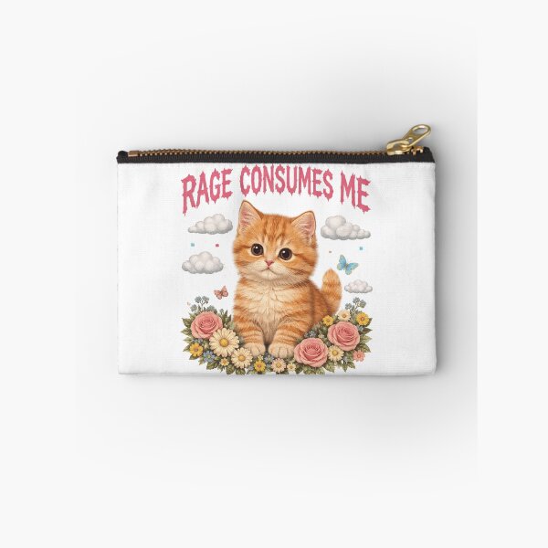 Item preview, Vintage Kitten Rage Consumes Me Funny Cute Cat Meme Floral designed and sold by will freed18.