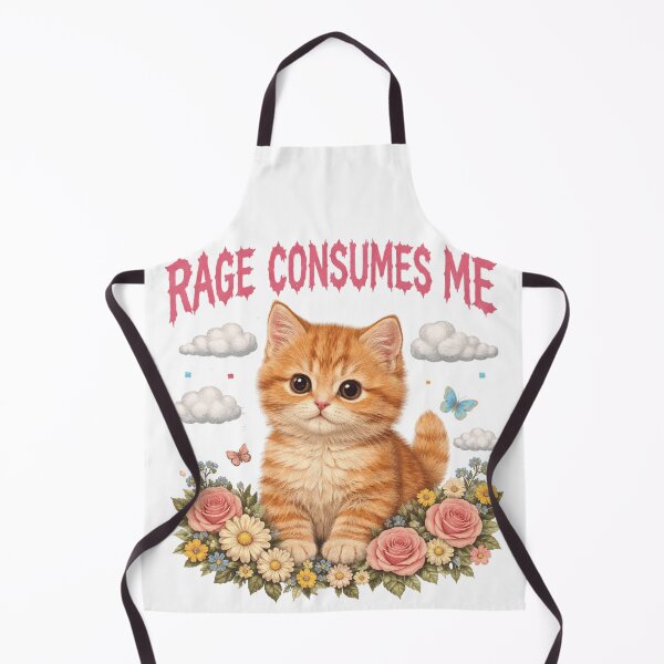 Item preview, Vintage Kitten Rage Consumes Me Funny Cute Cat Meme Floral designed and sold by will freed18.