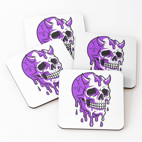 Item preview, Melting Purple Devil Skull Graphic - Dripping Horned Skeleton Illustration - Edgy Streetwear Design designed and sold by seven things shop.