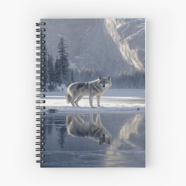 Item preview, Majestic Gray Wolf Winter Lake Reflection designed and sold by NicolasGlowArt.
