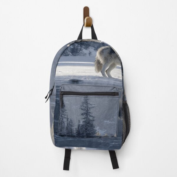 Item preview, Majestic Gray Wolf Winter Lake Reflection designed and sold by NicolasGlowArt.