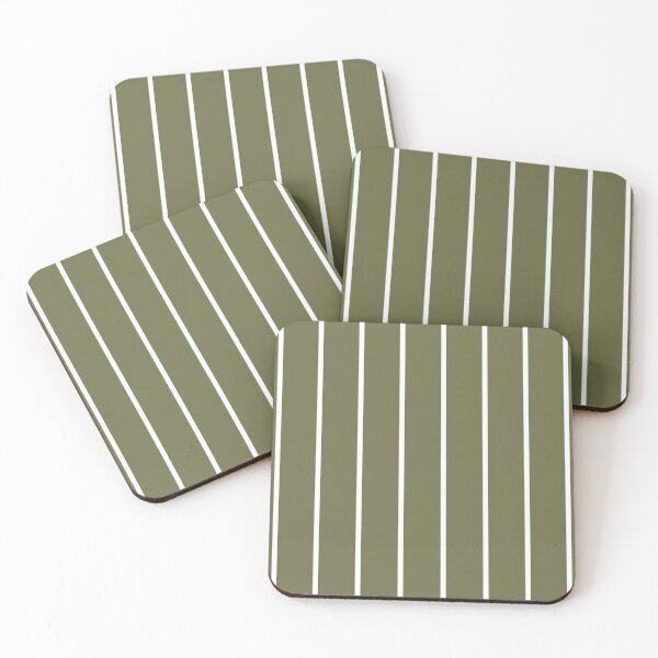 Item preview, Olive And White Pinstripe Pattern designed and sold by pattern-archive.
