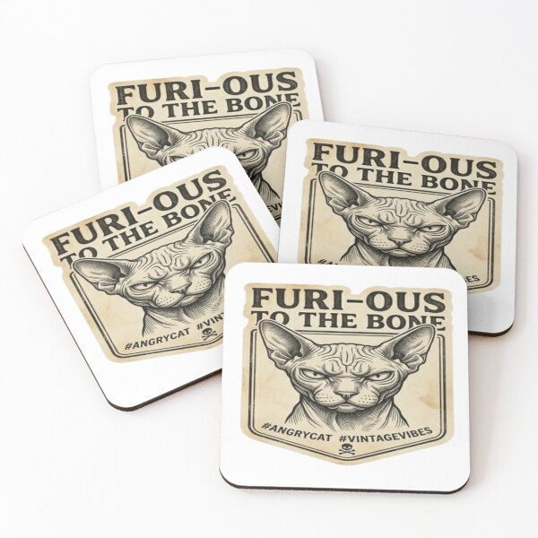 Item preview, Furious to the Bone Angry Cat Vintage Sticker | Dark Humor Cat Design designed and sold by Velora Design .