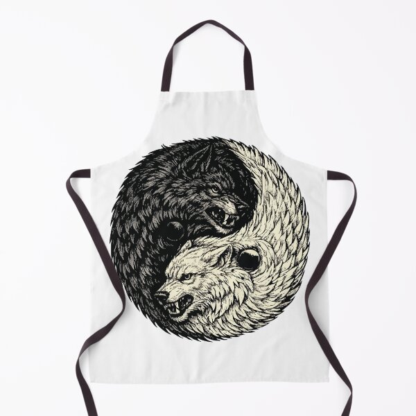 Item preview, Wolf Yin Yang | Spiritual Balance Art – Gift for Nature Enthusiasts – Intricate Monochrome Illustration designed and sold by avinigav.