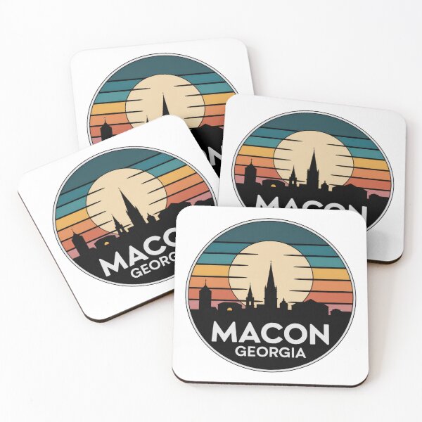 Item preview, Macon Georgia: Orange Pink Sunset Skyline Badge designed and sold by CircinusStore.