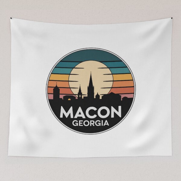 Item preview, Macon Georgia: Orange Pink Sunset Skyline Badge designed and sold by CircinusStore.