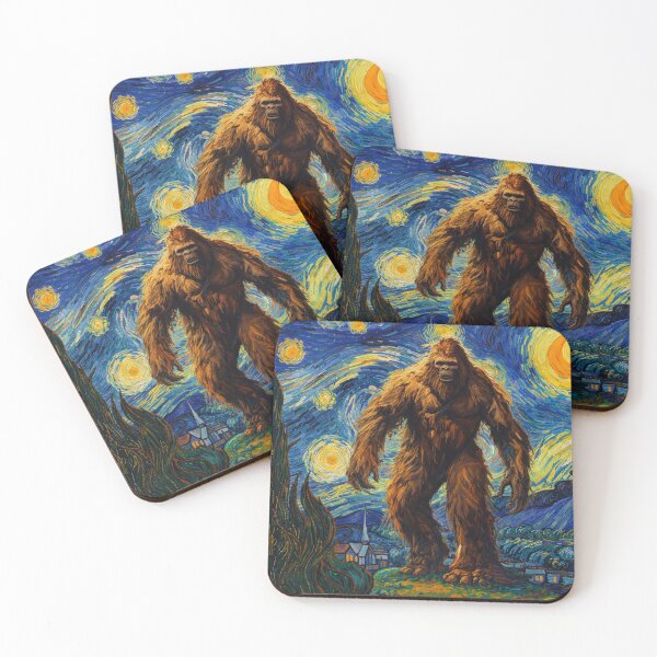Item preview, Bigfoot Under Starry Night Parody Sasquatch Van Gogh Style designed and sold by will freed18.