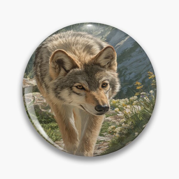 Item preview, Majestic Wolf Mountain Wildflower Trail designed and sold by NicolasGlowArt.
