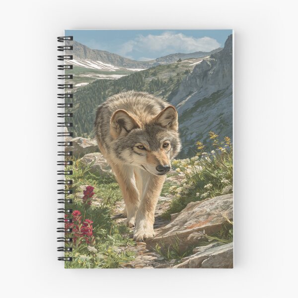 Item preview, Majestic Wolf Mountain Wildflower Trail designed and sold by NicolasGlowArt.