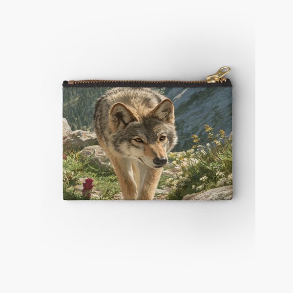 Item preview, Majestic Wolf Mountain Wildflower Trail designed and sold by NicolasGlowArt.