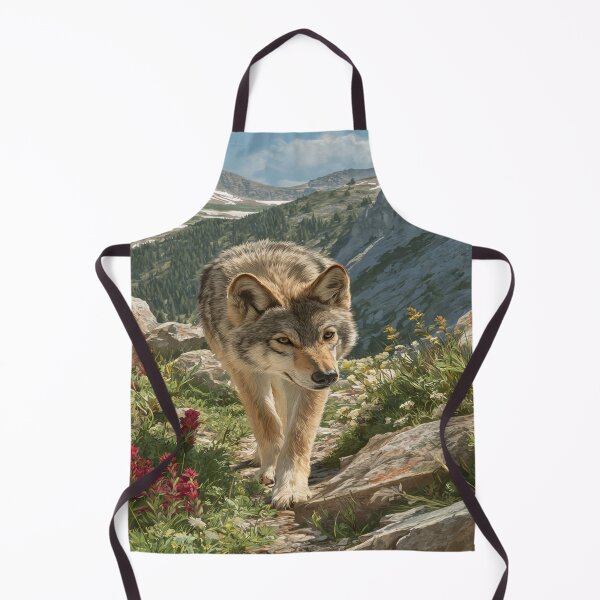 Item preview, Majestic Wolf Mountain Wildflower Trail designed and sold by NicolasGlowArt.