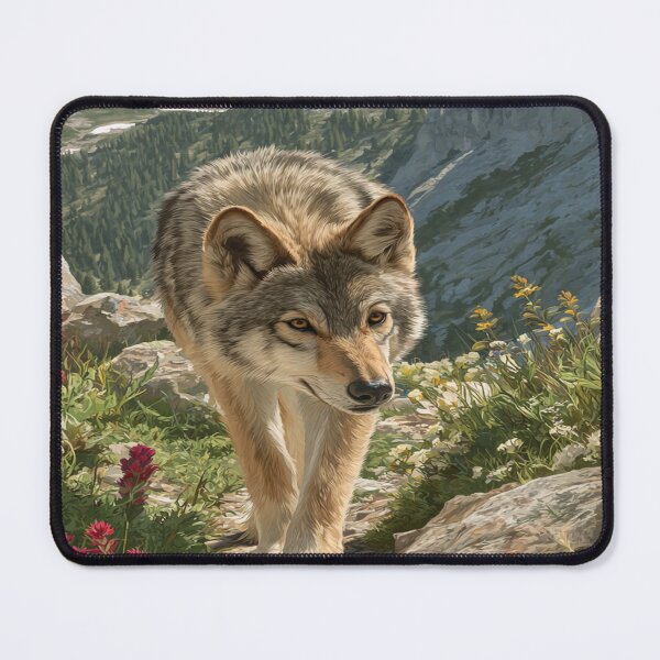 Item preview, Majestic Wolf Mountain Wildflower Trail designed and sold by NicolasGlowArt.
