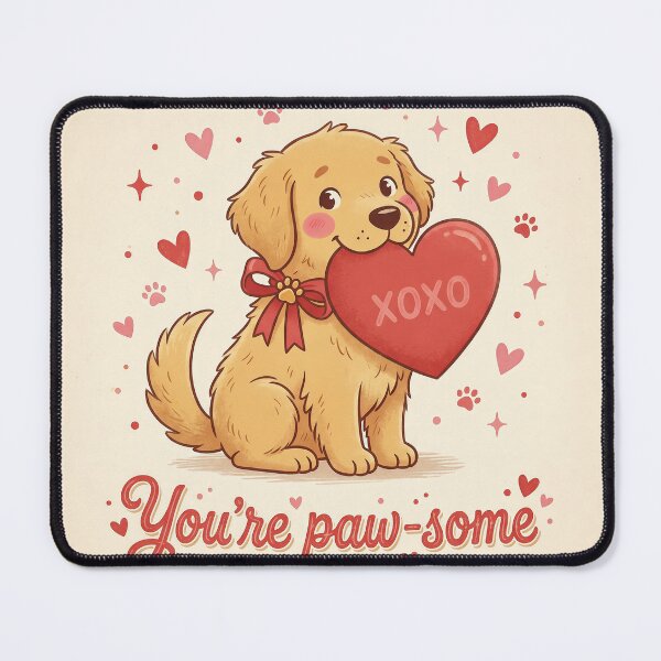 Item preview, You're Paw-some Cute Puppy – Valentine Dog Love Illustration designed and sold by Furfolkz.