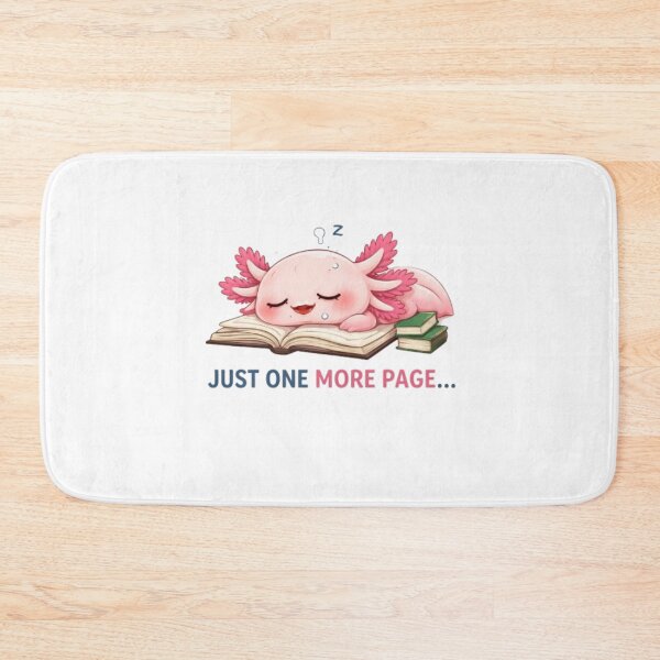 Item preview, Funny Sleeping Axolotl Reading Meme Just One More Page Cute Book Lover Gift Sticker designed and sold by Obinne.
