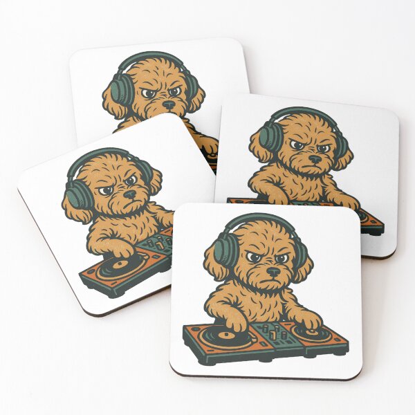 Item preview, DJ Maltipoo: Retro dog with turntables & music designed and sold by Pineapple-Tree.