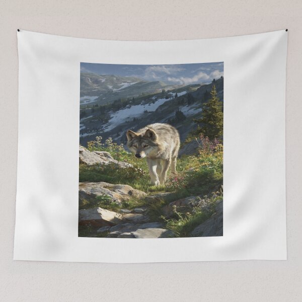 Item preview, Wild Wolf Alpine Forest Nature Animal Art designed and sold by NicolasGlowArt.