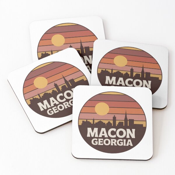 Item preview, Macon Georgia: Orange Pink Sunset Skyline Badge designed and sold by CircinusStore.