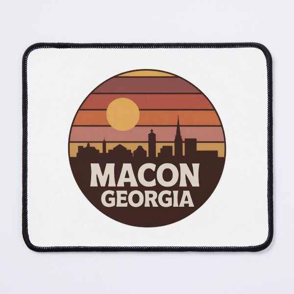 Item preview, Macon Georgia: Orange Pink Sunset Skyline Badge designed and sold by CircinusStore.