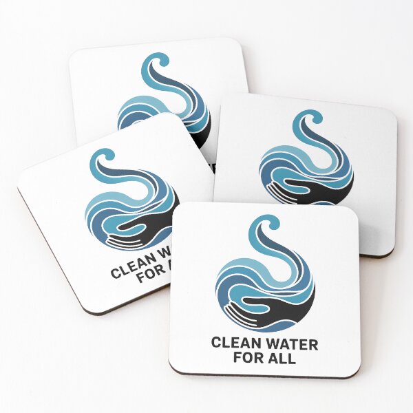 Item preview, Clean Water For All: Modern Wave & Hand Graphic designed and sold by Nuvoro Eco Awareness.