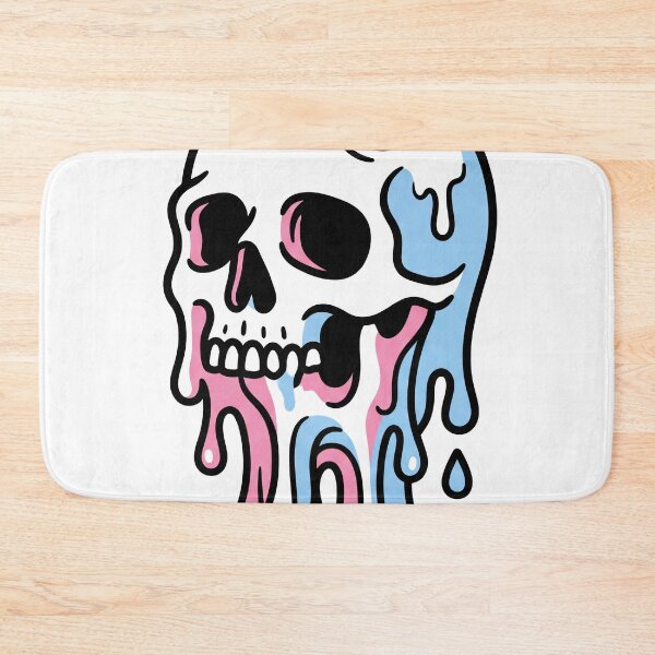 Item preview, Pink and Blue Pastel Goth Dripping Horned Skull designed and sold by seven things shop.